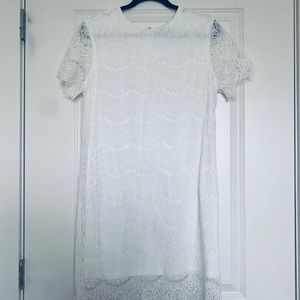 Lulus Take Me to Brunch Lace Shift Dress - Ivory